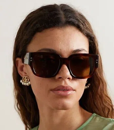 Pre-owned Gucci Gg1261s-002 Havana Havana Brown Sunglasses