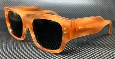 Pre-owned Gucci Gg1261s 004 Havana Green Men's Large 54 Mm Sunglasses