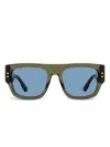 Gucci Gg1262 Rectangular-frame Sunglasses In Green