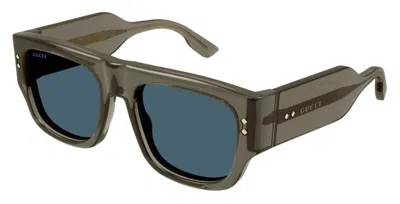 Pre-owned Gucci Gg1262s 003 Grey/blue Narrow Flat Men's Sunglasses