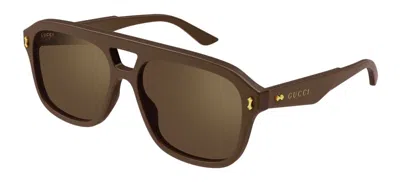 Pre-owned Gucci Gg1263s Brown/brown (003) Sunglasses