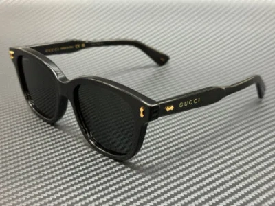 Pre-owned Gucci Gg1264s 001 Black Grey Men's Medium 52 Mm Sunglasses In Gray