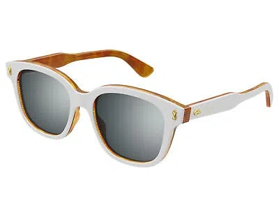 Pre-owned Gucci Gg1264s-004 Silver Silver Brown Sunglasses