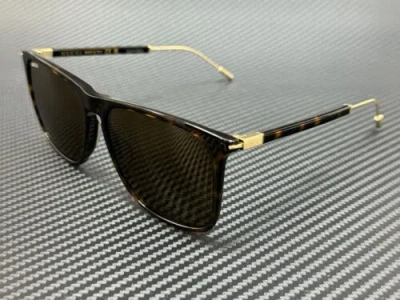 Pre-owned Gucci Gg1269s 002 Havana Gold Men's Large 58 Mm Sunglasses