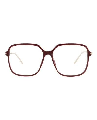 Gucci Gg1271o Eyeglasses In Burgundy Gold Transparent