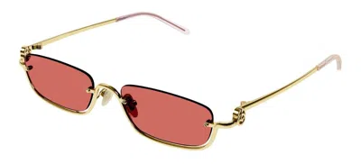 Pre-owned Gucci Gg1278s Gold/red (003) Sunglasses