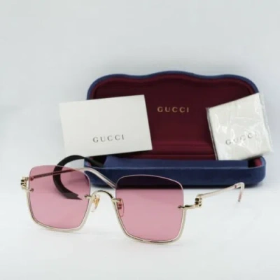 Pre-owned Gucci Gg1279s 003 Gold/red 54-21-140 Sunglasses