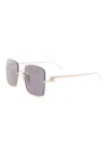 Gucci 'gg1279s' Gold-colored Sunglasses With Thin Temples And Intrelocking G Detail In Metal Woman In Multicolor