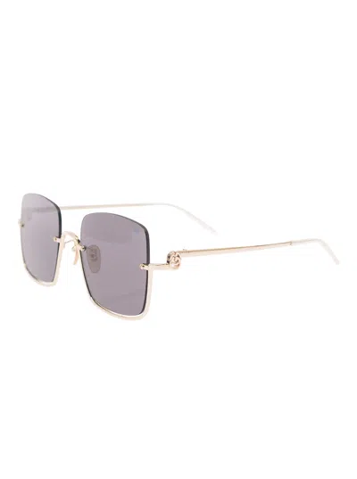 Gucci 'gg1279s' Gold-colored Sunglasses With Thin Temples And Intrelocking G Detail In Metal Woman In Multicolor