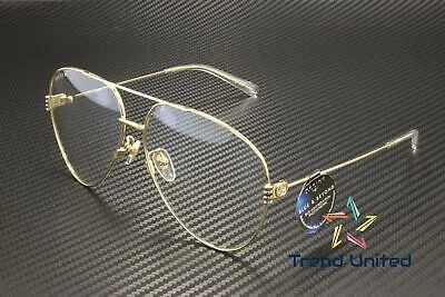 Pre-owned Gucci Gg1280s 001 Pilot Navigator Metal Gold Transparent 62mm Women's Sunglasses In Clear