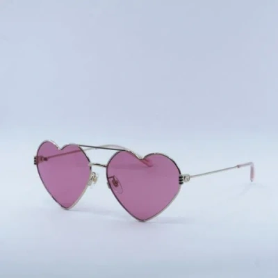 Pre-owned Gucci Gg1283s 002 Gold/cyclamen 62-15-140 Sunglasses Authentic In Pink