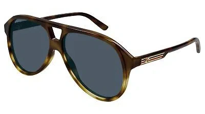 Pre-owned Gucci Gg1286s-004-59 Havana Havana Blue