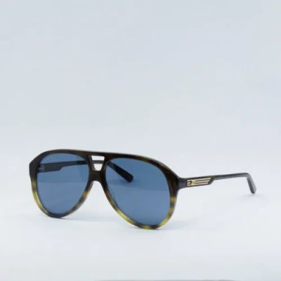 Pre-owned Gucci Gg1286s 004 Vintage Havana/blue 59-12-145 Sunglasses
