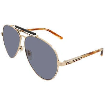 Pre-owned Gucci Gg1287s-004 Gold Havana Grey Sunglasses In Gray