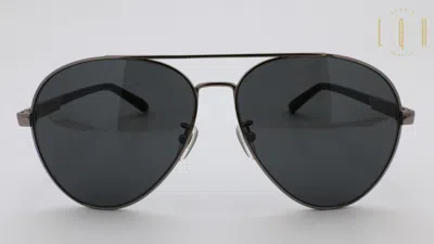 Pre-owned Gucci Gg1288sa 001 Aviator Gunmetal/black 61-13-145 Sunglasses Made In Italy In Gray