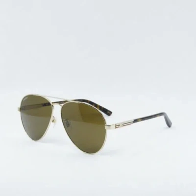 Pre-owned Gucci Gg1288sa 002 Gold/havana/brown 61-13-145 Sunglasses