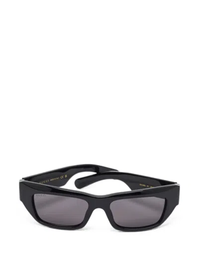 Pre-owned Gucci Gg1296s Rectangle-frame Sunglasses In Black