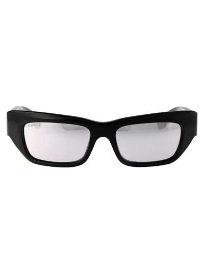 Gucci Gg1296s Sunglasses In 002 Black Black Silver