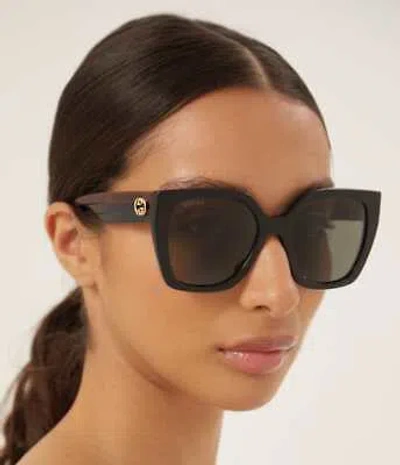 Pre-owned Gucci Gg1300s-001 Black Havana Grey Sunglasses In Gray