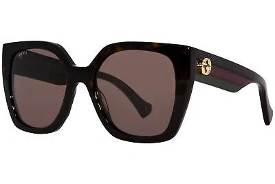 Pre-owned Gucci Gg1300s 002 Sunglasses Women's Havana/brown Lenses Square Shape 55-mm