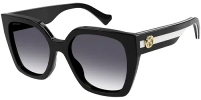 Pre-owned Gucci Gg1300s-004-55a Black Grey In Gray