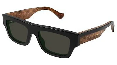 Pre-owned Gucci Gg1301s-001-55 Black Black Grey In Gray