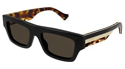 Pre-owned Gucci Gg1301s-003-55 Black Black Brown