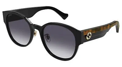 Pre-owned Gucci Gg1304sk-001-56 Black Havana Grey In Gray