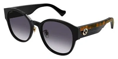 Pre-owned Gucci Gg1304sk-001 Black Havana Grey Sunglasses In Gray