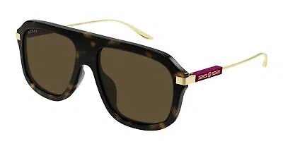 Pre-owned Gucci Gg1309s-006 Havana Sunglasses