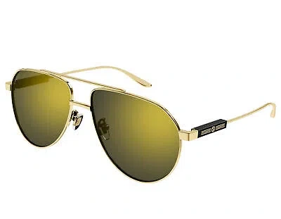 Pre-owned Gucci Gg1311s-002-61 Gold Sunglasses In Yellow