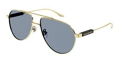 Pre-owned Gucci Gg1311s-003-61 Gold Sunglasses In Gray