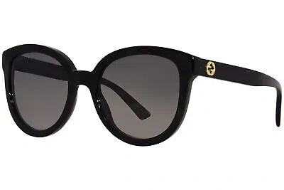 Pre-owned Gucci Gg1315s 002 Sunglasses Women's Black/grey Gradient Butterfly Shape 54mm In Gray