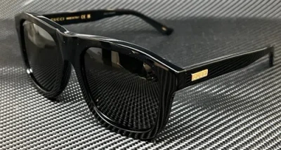Pre-owned Gucci Gg1316s 001 Black Dark Grey Men's 54 Mm Sunglasses In Gray