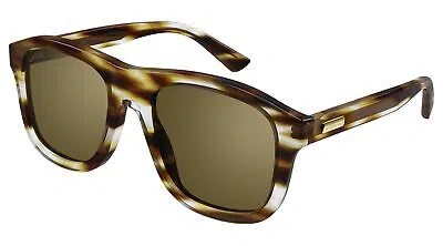Pre-owned Gucci Gg1316s-003-54 Havana Havana Bronze In Gold