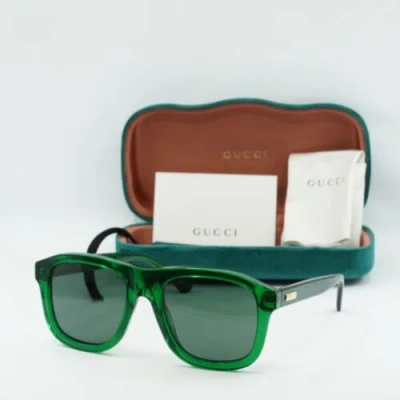 Pre-owned Gucci Gg1316s 004 Transparent Green/green 54-20-145 Sunglasses