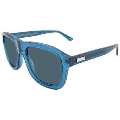 Pre-owned Gucci Gg1316s-005 Blue Blue Blue Sunglasses