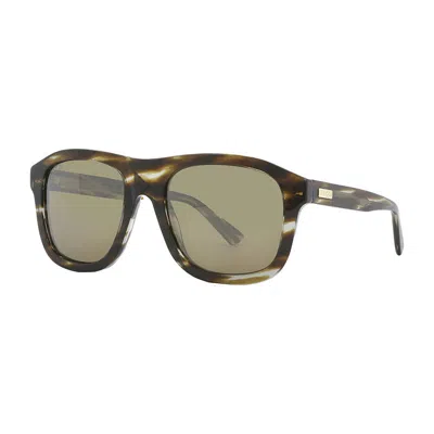 Gucci Gg1316s Striated Havana Mini Sunglasses In Green