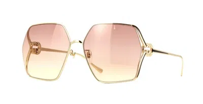 Pre-owned Gucci Gg1322sa Gold/pink Shaded (004) Sunglasses