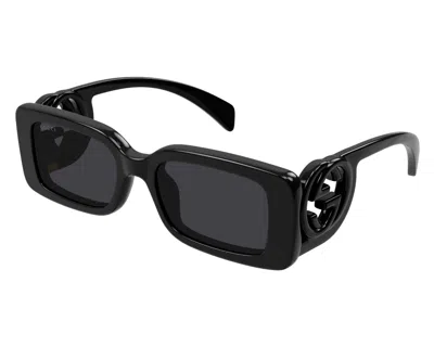 Pre-owned Gucci Gg1325s 001 Black Frame - Grey Lens Women's Sunglasses 54mm Authentic In Gray