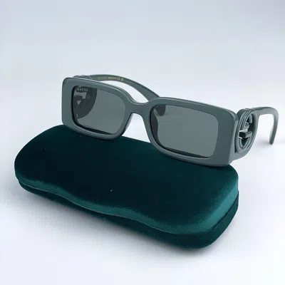 Pre-owned Gucci Gg1325s 003 Grey Smoke Grey Rectangle Women Sunglasses 54mm In Gray