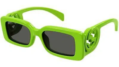 Pre-owned Gucci Gg1325s-009-54 Green Sunglasses In Gray