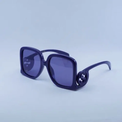 Pre-owned Gucci Gg1326s 006 Violet/violet With Silver Mirror 58-19-140 Sunglasses A...