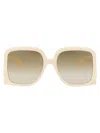 Gucci Woman Sunglass Gg1326s In 002 Ivory Ivory Brown