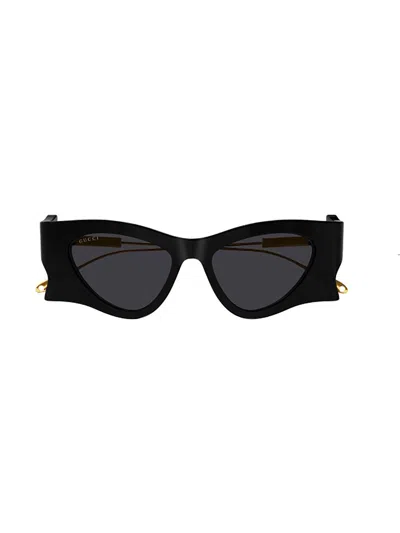 Gucci Gg1328s Sunglasses In Black-gold-grey