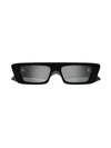 Gucci Black Rectangular-frame Sunglasses In Black