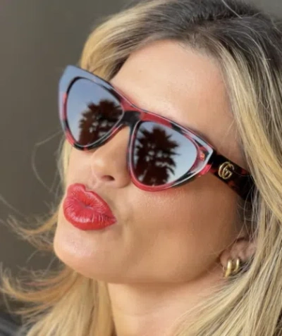 Pre-owned Gucci Gg1333s-003 Havana Havana Brown Sunglasses