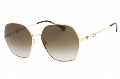 Pre-owned Gucci Gg1335s-002-62 Sunglasses Size 62mm 140mm 16mm Gold Women In Brown