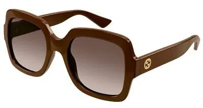 Pre-owned Gucci Gg1337s-006-54 Brown Brown Brown