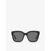 Gucci Womens Black Gg1338s Rectangle-frame Injected Sunglasses